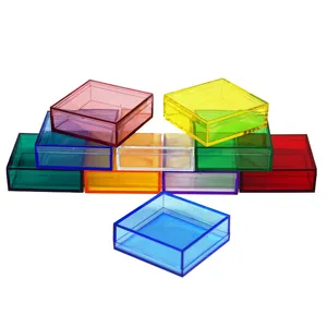 Portable small clear plastic storage transparent tools bins & jewelry organizer medicine candy boxes packaging with lid