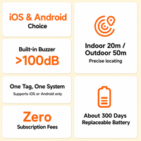 Traceur intelligent anti-perte à double plateforme (Apple Find My et Android Google Hub) avec 1 an d'autonomie de la batterie, directement de l'usine