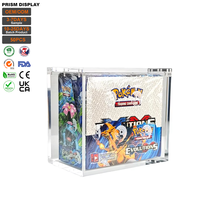 Boîte de présentation en acrylique transparente à aimants puissants pour collection de cartes TCG Pokemon English Ex Era Evolutions Booster Box scellée
