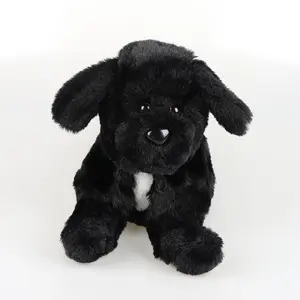 Cpc Ce mainan anjing hitam mewah simulasi Newfoundland mainan anjing mewah kualitas Newfoundland mainan binatang boneka anjing stok tersedia