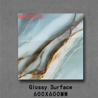 Carrelage en porcelaine effet marbre de luxe 600x600mm (24x24 pouces) poli brillant émaillé pour sols et murs, décoration de villas et hôtels, Foshan