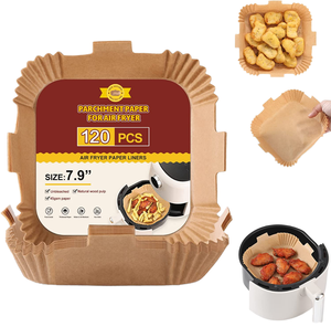 Disposable Air Fryer Paper Liner with Handle <strong>Easy</strong> Take Out, <strong>Baking</strong> Paper for Air Fryer Non-stick, Parchment Paper - Product Image 1