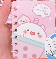 Prix scolaires étudiants apprennent cadeaux de papeterie cahier de poche de dessin animé mignon A7 cahier à bobine horizontale