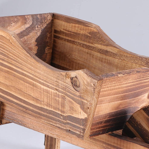 Carrinho de Jardim de Madeira com Rodas para Plantas, Estilo Novelty, com Vaso de Flores para Decoração de Casa - Product Image 5