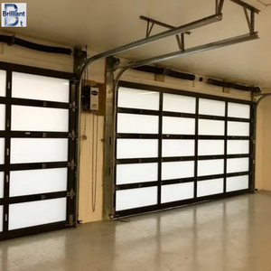 <span class=keywords><strong>Porte</strong></span> <span class=keywords><strong>de</strong></span> <span class=keywords><strong>garage</strong></span> <span class=keywords><strong>sectionnelle</strong></span> automatique isolée en aluminium et verre pour villas, à fond plat avec panneau en aluminium et verre - Product Image 1