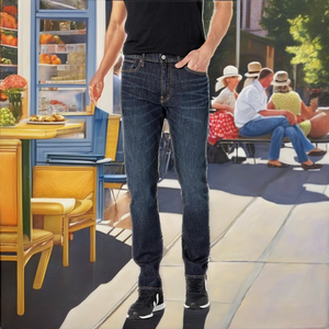 Jeans en denim stretch pour homme, coupe slim, confortables, respirants, de haute qualité, style vintage streetwear, pour l'automne/hiver - Product Image 2