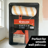 Kit professionnel de 3 rouleaux à peinture de 7 pouces avec bac et pinceau pour la peinture murale, idéal pour la construction commerciale et la rénovation intérieure