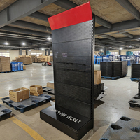 Étagère en rack pour quincaillerie personnalisée, étagère de rangement d'outils, support de présentation des outils de présentation de panneaux perforés sur pied en métal