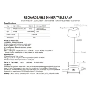 Italian Zafferano Poldina Pro Nordic Indoor Outdoor Metal Black 3.5W Lampe De Table Led Design Hotel Restaurant