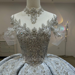 Vestido de Novia de Lujo con Lentejuelas Brillantes y Pedrería, Vestido de Novia con Falda Voluminosa, Vestido de Novia para Catedral Lsjj57 Jancember - Product Image 5
