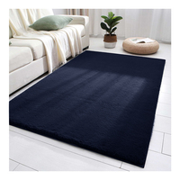 Tapis en fourrure de lapin artificielle super doux en polyester de fabrication chinoise en gros pour le salon, tapis antidérapant pour la maison