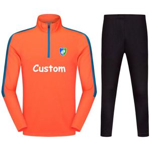 Veste de football personnalisée en sublimation pour adultes et jeunes, ensemble orange, survêtement de sport pour hommes, enfants et jeunes, équipe de football - Product Image 1