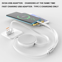 Portable Multiple 2 en 3 6A 100W Charge rapide Câble de données USB Charge rapide Câble USB rétractable 100W USB Type C Câble de charge