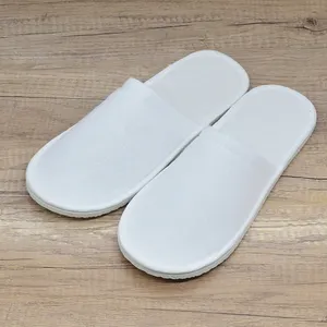 EVA sandal hotel kain napped uniseks, sandal logo kustom sekali pakai untuk spa ringan perjalanan