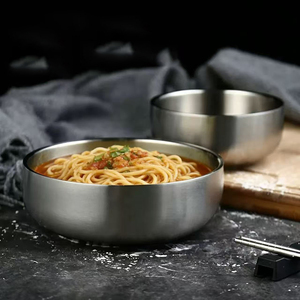 Tazones de Acero Inoxidable de Doble Pared SS304, Aptos para Alimentos, para Niños, para Fideos, Sopa, <span class=keywords><strong>Ramen</strong></span>, Arroz, Salsas, Postres y Ensaladas - Product Image 2