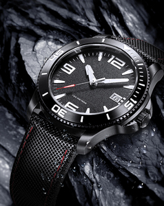 นาฬิกาข้อมือสแตนเลสสตีลรุ่นล่าสุด สายหนัง พร้อมกลไกญี่ปุ่น นาฬิกาดำน้ำ - Product Image 2