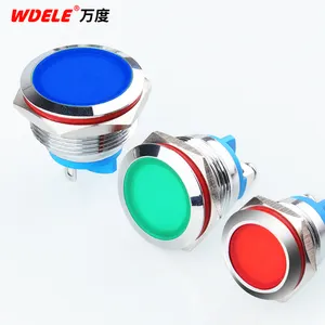 Metal Indicator Light LED Metal Signal Light With Wire Emitting Red Green Blue Yellow White 24V220V