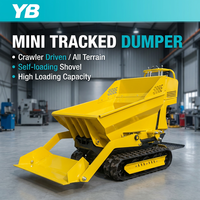 Mini-dumper autochargeur OEM sur chenilles, capacité 500 kg, à essence, pour usage domestique, brouette motorisée