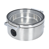 Chauffe-Plat Électrique Professionnel en Acier Inoxydable 6L Rond pour Buffet – Idéal Hôtels & Restaurants