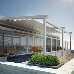 Pérgola de Metal para techo deslizante, <span class=keywords><strong>cenador</strong></span> grande Manual, pérgola eléctrica de aluminio para exteriores - Product Image 4