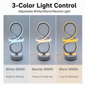 YONGZE Modern Spiral Creative Table <b>Lamp</b> Simple and Adjustable LED Ambient Light USB Powered Bedside <b>Warm</b> Night Light - Product Image 4