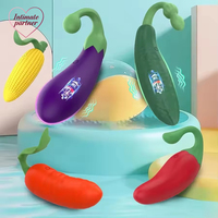 Vibrateur réaliste en forme de fruit (aubergine, maïs, piment, banane) avec stimulation du point G pour femmes, rechargeable par USB