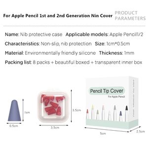 Housse de protection pour pointes de crayon <span class=keywords><strong>Apple</strong></span>, 8 paquets de couleurs, en Silicone, caoutchouc, antidérapantes, couverture de protection pour tout-petits, 1/<span class=keywords><strong>2</strong></span> - Product Image 6