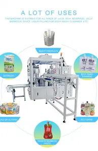 JOYGOAL rotativa automática boquilla doypack máquina de llenado y tapado máquina de llenado de líquidos