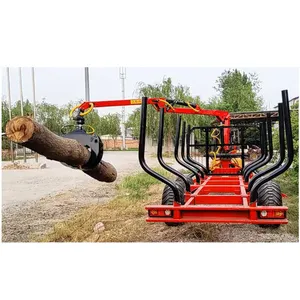 Professional with crane dump loader timber crane atv trailer log atv log trailer with crane made in China