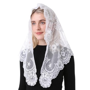 Couvre-chef pour femmes, broderie de style espagnol, voile triangulaire <span class=keywords><strong>catholique</strong></span>, dentelle de style église, mantilla - Product Image 1