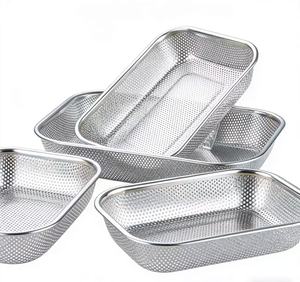 Scolapasta Quadrato <span class=keywords><strong>Grande</strong></span> in Acciaio Inossidabile, Colino Multifunzionale da Cucina per Frutta e Verdura - Product Image 4