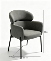Chaise de salle à manger moderne en tissu avec revêtement amovible et pieds en métal, design contemporain pour la maison, le bureau et la salle à manger