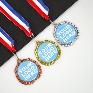 Personalized <b>Ribbons</b> Champions League Blank Marathon Soccer Taekwondo Football Award Plaque Sports Metal Custom Design Medals - Product Image 3