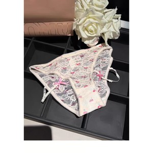 Sous-vêtements en dentelle à motif de cerises, doux et mignons, avec nœud pour fille, culotte triangle pure et sexy - Product Image 3