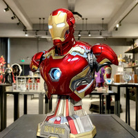 45CM Marvel Super héros Iron man MK45 1/2 tête buste Portrait avec lumière LED Action Figure Mark 45 GK statue Collection Modèle jouet