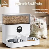 Distributeur de nourriture pour animaux de compagnie entièrement remis à neuf, grande capacité 5L, distributeur de nourriture intelligent pour chat et chien, design étanche avec batterie rechargeable