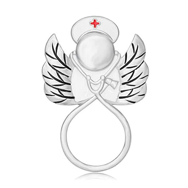 Zinc Alloy Angel Nurse Lapel Pin Angel Nurse Brooch RN Graduation Gift