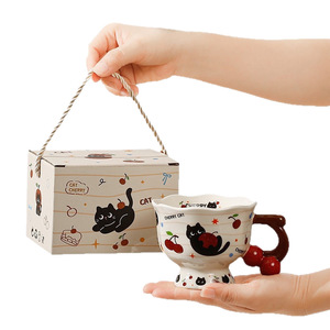 Taza <span class=keywords><strong>de</strong></span> cerámica con diseño <span class=keywords><strong>de</strong></span> gato negro y cereza, linda taza <span class=keywords><strong>de</strong></span> desayuno <span class=keywords><strong>para</strong></span> niña, taza <span class=keywords><strong>de</strong></span> café, regalo <span class=keywords><strong>de</strong></span> <span class=keywords><strong>cumpleaños</strong></span>, diseño <span class=keywords><strong>de</strong></span> dibujos animados <span class=keywords><strong>de</strong></span> alto valor estético, resistente a altas temperaturas - Product Image 5