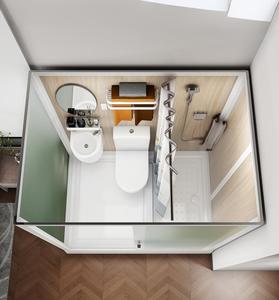 Salle de bain douche design moderne toilette portable à dosette préfabriquée chambre modulaire avec enceinte intégrée cabines complètes salles de bain