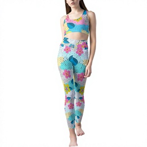 Leggings de Yoga de Cintura Alta con Estampado Floral, Largos, Elásticos en Cuatro Direcciones, Ecológicos, Transpirables, 220g, Spandex, Poliéster, Pantalones para Mujer - Product Image 3
