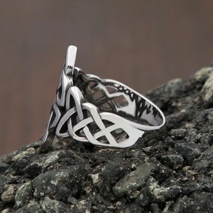 Anillo de nudo celta de acero inoxidable yunnique, joyería unisex para uso diario JZ0044-B - Product Image 4