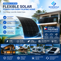 Panneau solaire flexible 240W pour camping-car, caravane et système d'alimentation solaire hors réseau, module PV mono léger, ultra fin, étanche IP67