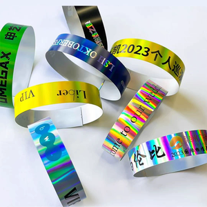 Bracelet en vinyle jetable personnalisé Promo événement holographique résistant à la déchirure identification sécurisée billet <span class=keywords><strong>de</strong></span> <span class=keywords><strong>concert</strong></span> entrée VIP - Product Image 2