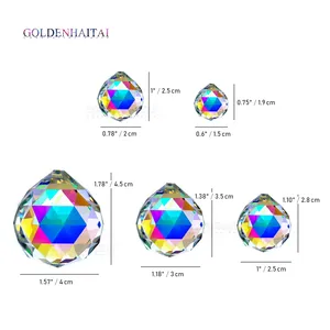 AB Crystal Ball 15.20.25.30.40mm Chandelier lighting prisms Ball Suncatcher Hanging Pendant GOLDENHAITAI