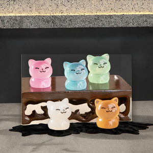 Figura Decorativa de Resina Ecológica con Temática Kawaii en <span class=keywords><strong>3D</strong></span>, Linda Gatita Luminosa de Dibujos Animados, Decoraciones de Graduación - Product Image 3