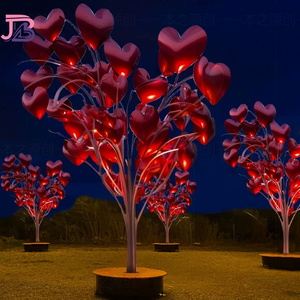 Commercio all'ingrosso moderno <span class=keywords><strong>esterno</strong></span> città quadrato in metallo astratto arte decorazione albero forma di grandi dimensioni in acciaio inox cuore scultura - Product Image 2