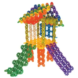 KEBO Snowflake Wonder: 1000 buah mainan blok bangunan plastik DIY-bata salju edukasi 3D untuk mengembangkan imajinasi