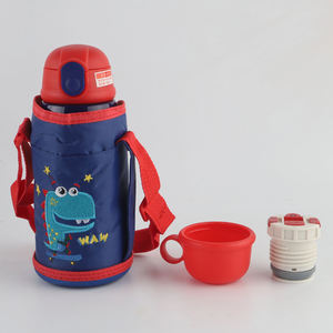 Botella de Agua Infantil de Acero Inoxidable de 500 ml con Doble Tapa, Diseño de Dibujos Animados, con Funda Aislante y Bolsa - Product Image 2