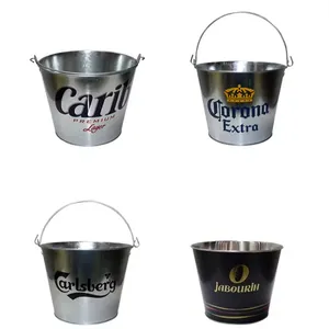 Wholesale Eco-Friendly Empty Food Grade Metal Can Bucket Cookie Tin Boxes Custom Metal Ice Buckets