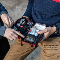 Petite trousse de premiers secours classique, décontractée et simple, isolée, en polyester 600D, avec fermeture éclair et compartiments étiquetés, pour la randonnée et le trekking